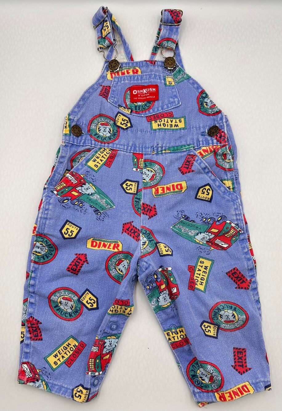 Vintage OshKosh B'Gosh Route 55 Overalls 12 Months 100% Cotton Made in USA